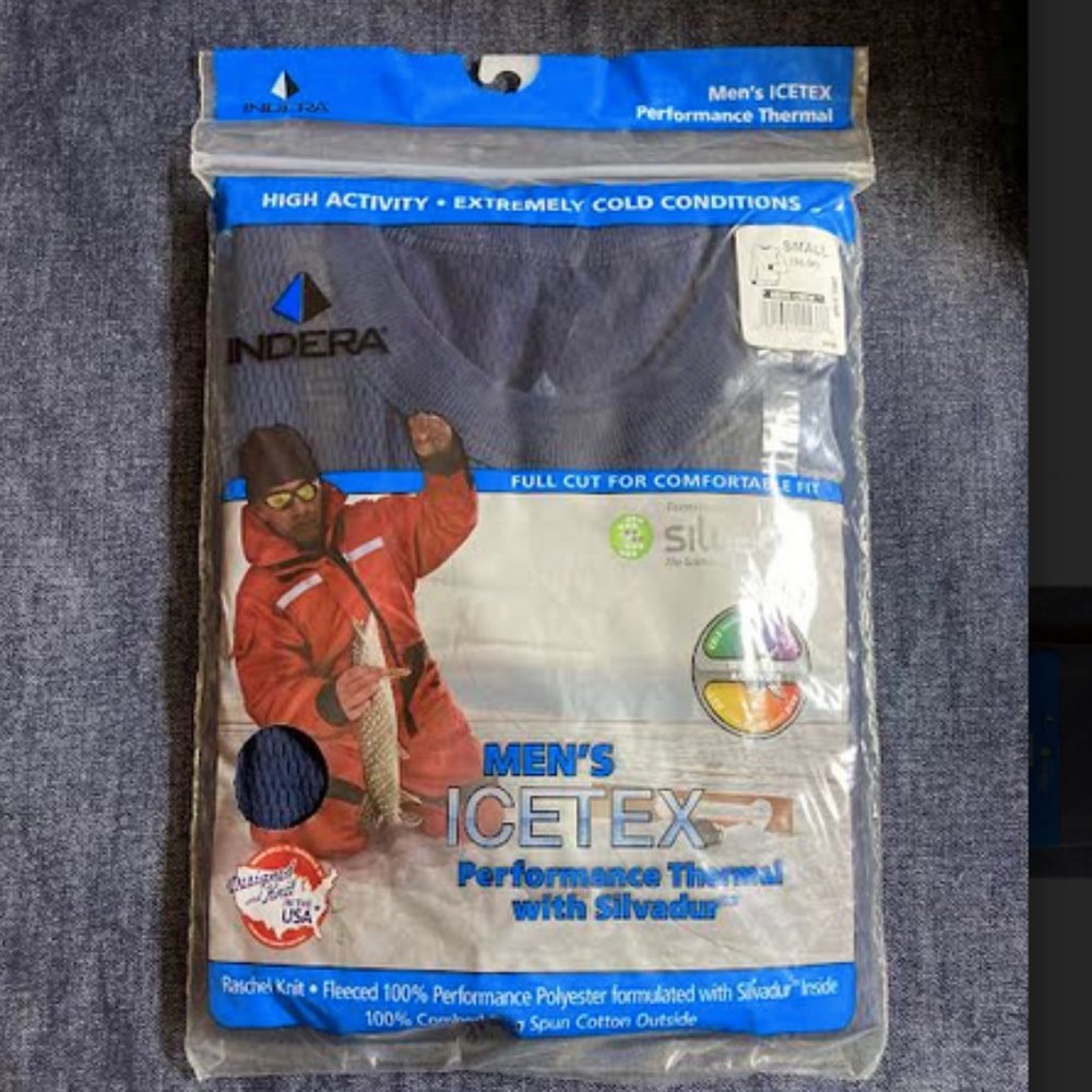 NIP Men's Indera Icetex navy crew neck performance thermal sz S